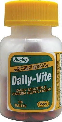 Rugby Daily-Vite Multivitamin Tablets 100 ea – Buy Packs and SAVE (Pack of 3)