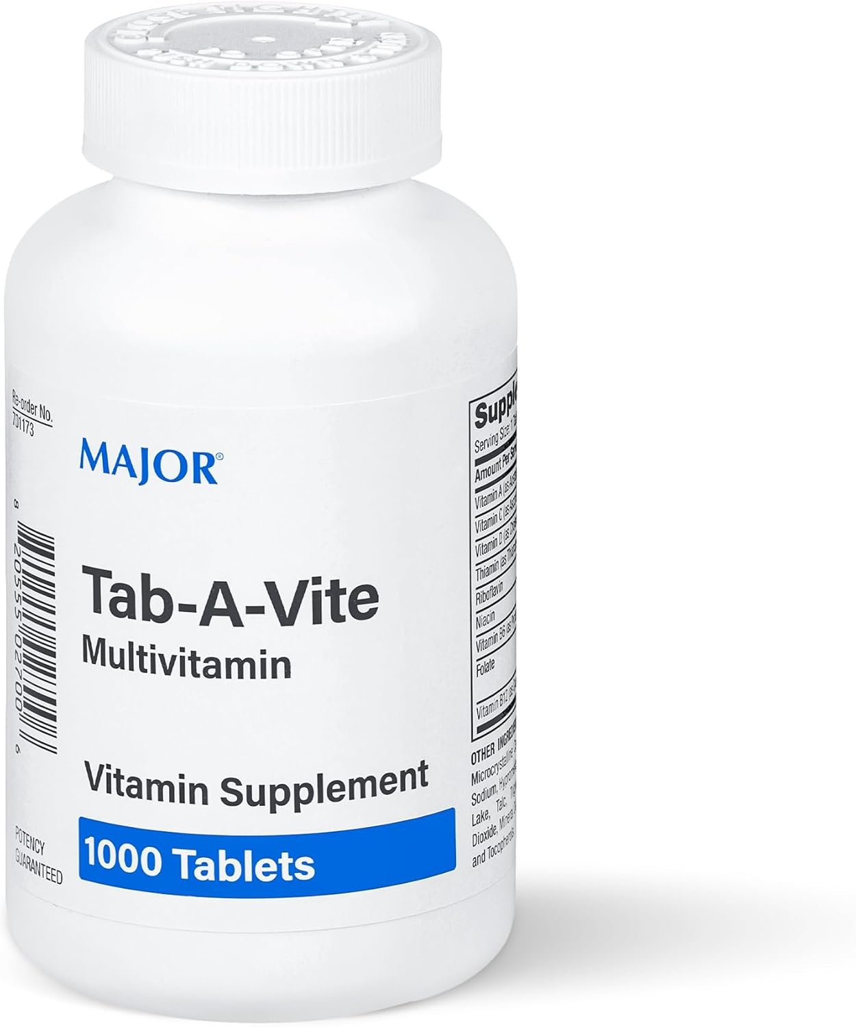 MAJOR Tab-A-Vite Multivitamin Tablets – Gluten-Free Multivitamin for Adults, Supports Overall Health, Multimineral Supplement, 1000 Count