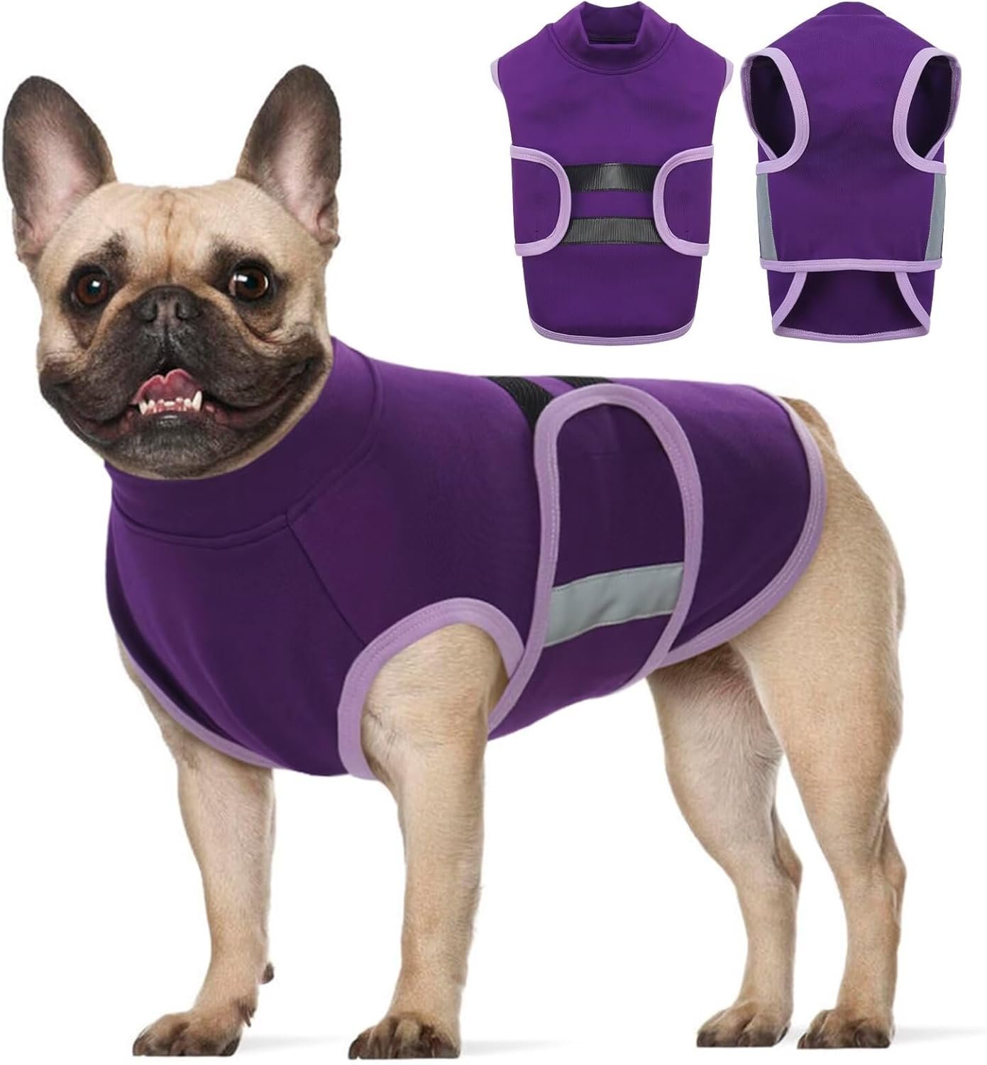 MIGOHI Dog Anxiety Relief Coat,Comfort Anxiety Vest for Dogs,Adjustable Dog Anxiety Calming Wrap for Fireworks,Thunderstorms,Travel, Separation, Anxiety Jacket for Large Dogs,L,Purple