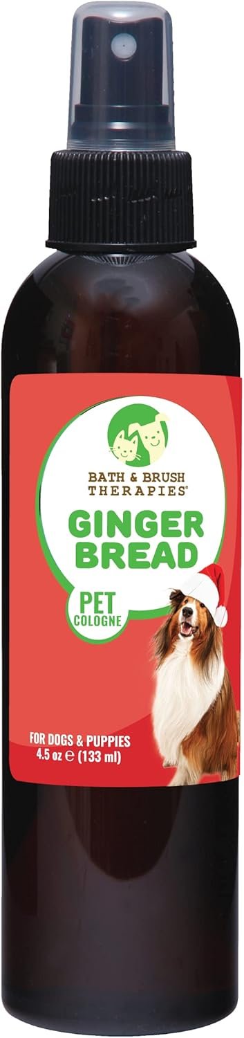Showseason Animal Products Bath & Brush Therapies Gingerbread Dog Cologne 4.5 oz | Dog Perfume Long Lasting | Deodorizing Spray