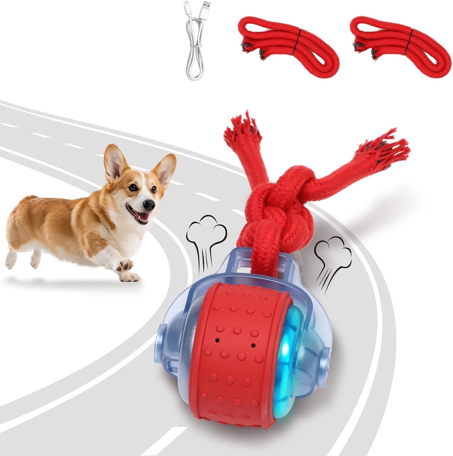 BENTOPAL Dog Toys Interactive Dogs Ball with Super High-Speed Rechargeable Dog Toy Ball for Puppies
