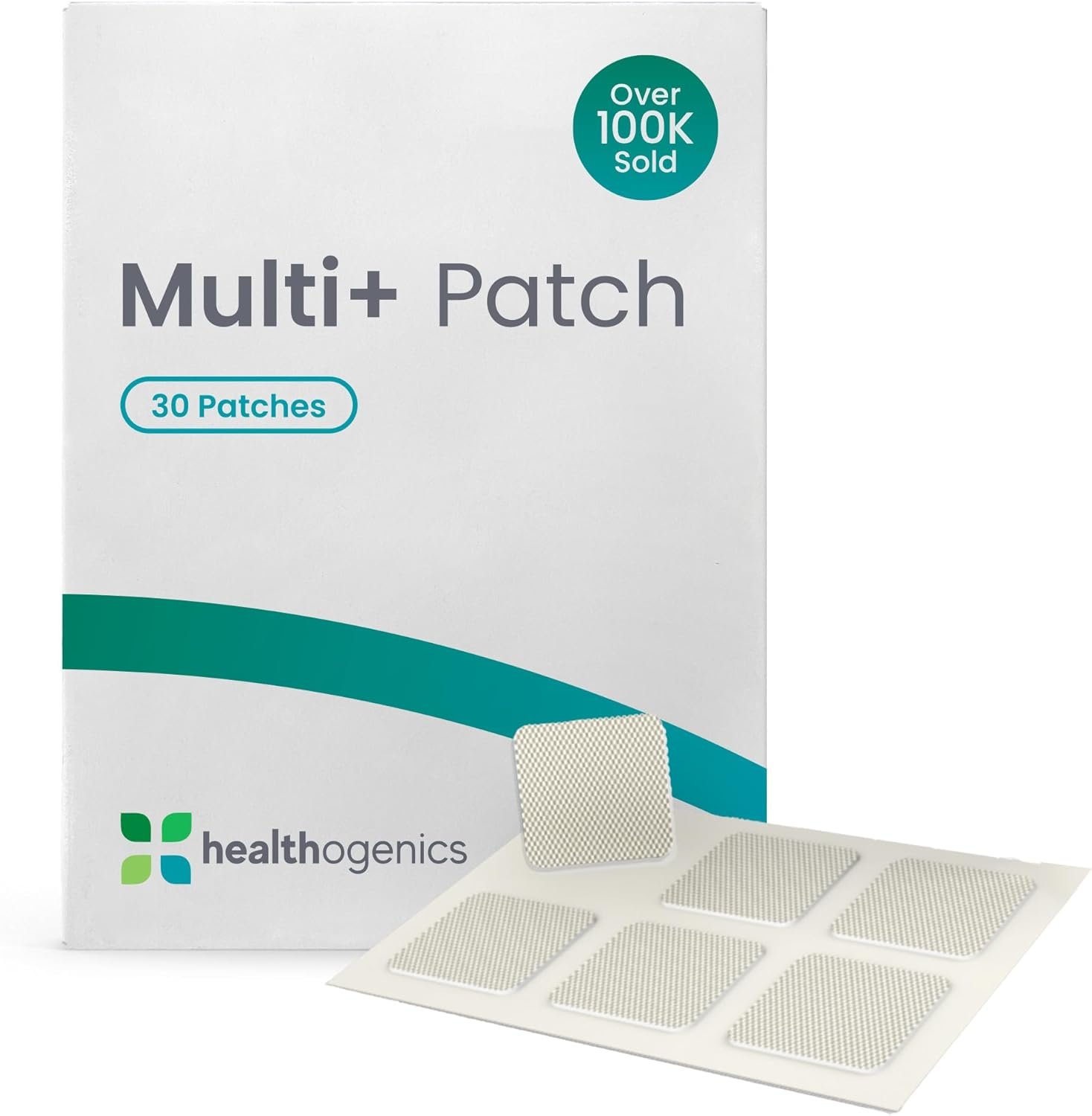 Healthogenics Multi+ Patch – Daily Multivitamin Transdermal Patch for Energy, Immunity, Focus & Skin-Hair-Bone Support – Gentle Pill-Free Wellness