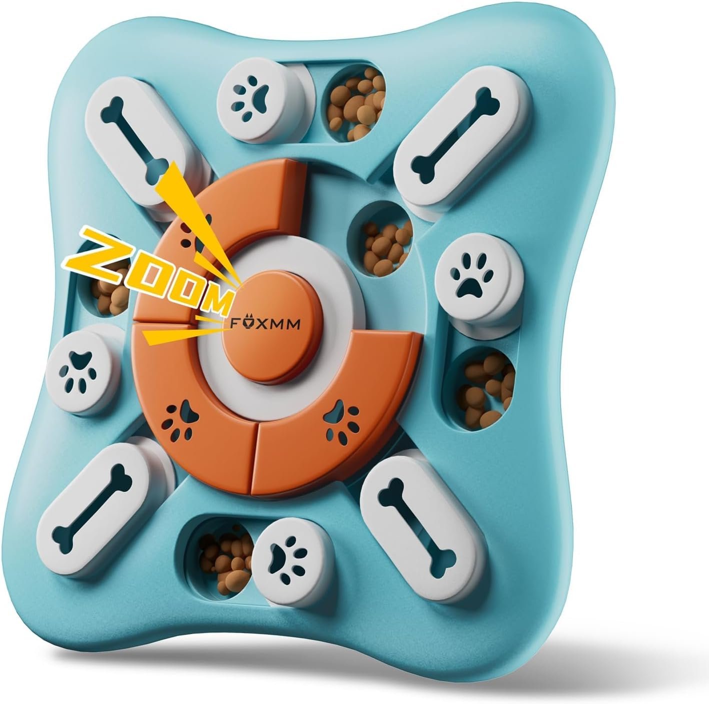 FOXMM Interactive Dog Treat Puzzle Toys for IQ Training & Mental Stimulating,Fun Slow Feeder,Large Medium Small Dogs Enrichment Toys with Squeak Design